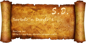 Serbán Donát névjegykártya